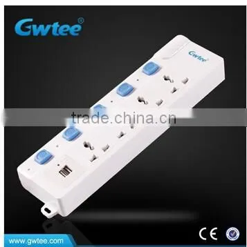 PC Extension Cord Socket With USB Charger Port Multiple Plug Socket With Switch photo-2