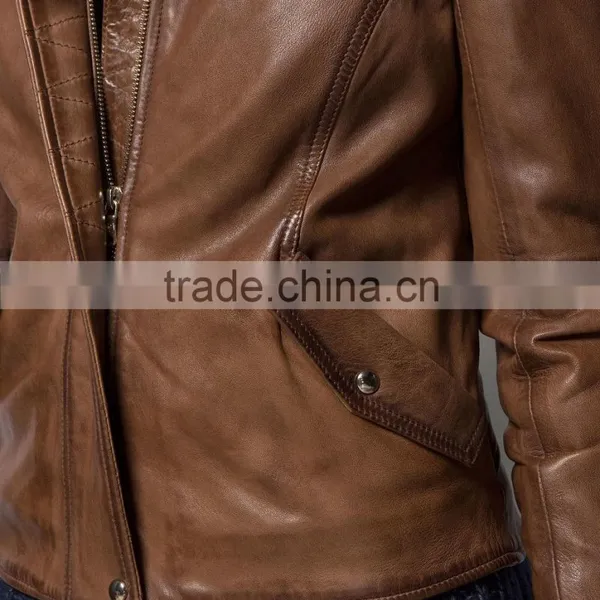 Awsome Design and Easy To Put Hand In Pockets Woman Women Fashion Leather Jacket photo-5