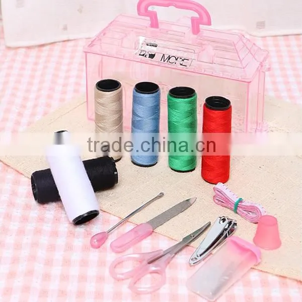 High Quality Complete Plastic Clear Sewing Set/Sewing Kit With Handle photo-3