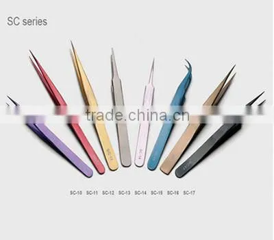 Stainless Steel EyeLash Extension Tweezers SC Series