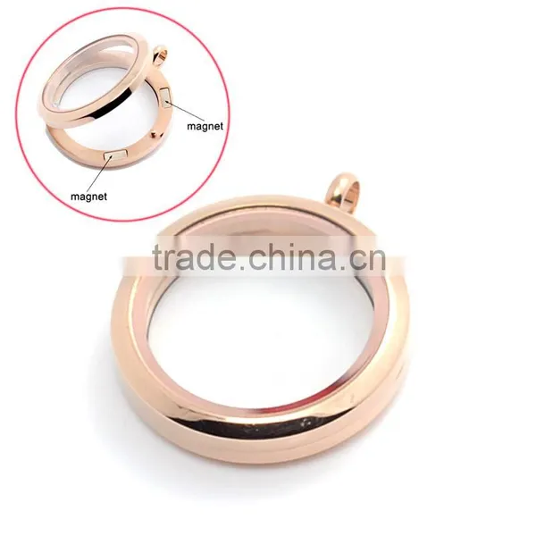2015 Fashion 20mm/25mm/30mm Round Plain Stainless Steel Photo Glass Memory Floating Charm Locket photo-3