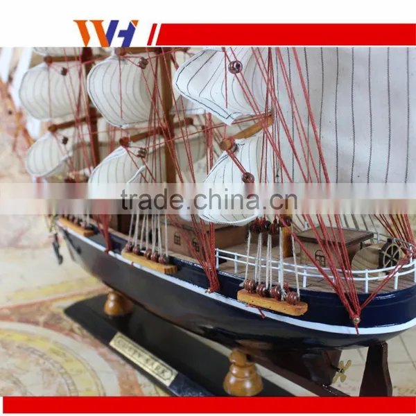 Great Yacht Scale Assembly Handcraft Wooden Sailing Boat Model