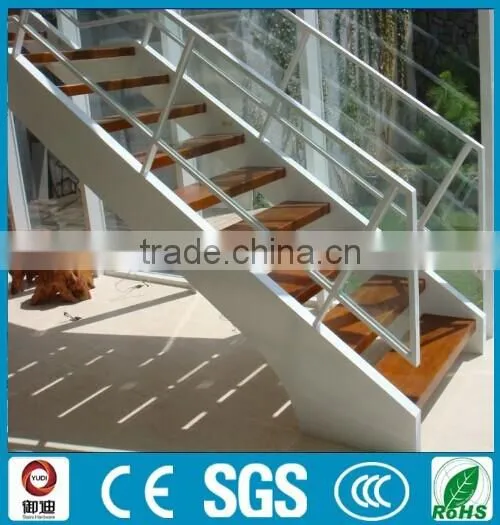 High Quality Wooden Treads Glass Railiing Straight Staircase -YUDI photo-2