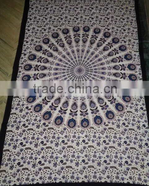 Peocock Printed Mandala Tapestry photo-4
