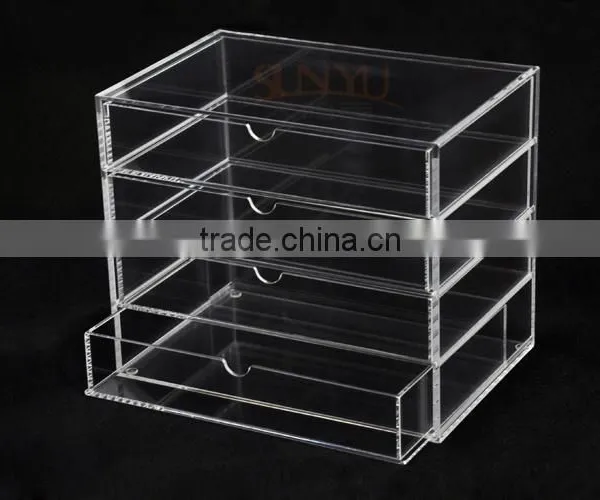 4 Layers Free Slide Acrylic Drawer Clear Box Storage photo-2