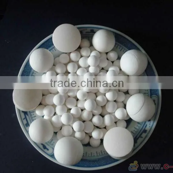 Ceramic inert alumina ball for catalyst auxiliary agent