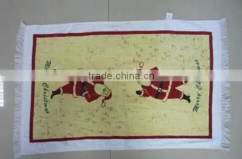 Hot Sale Santa Claus Printed Cotton Dobby Tea Towel