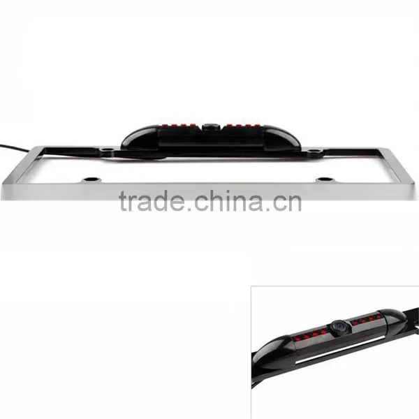 170 Degree Viewing Angle Universal 8 IR LED Car License Plate Frame Mount Rear View Camera (Black or Silver ) photo-2