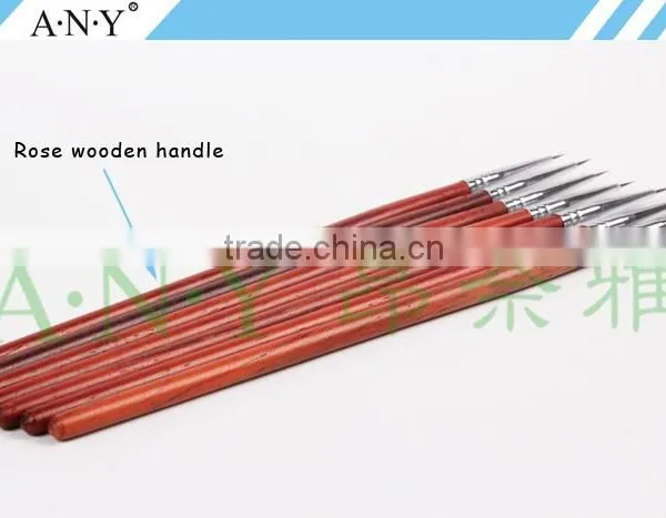 ANY Beauty Art Nails Design Rosewood Handle Sable Hair Nail Brush for Nail Art Drawing photo-3