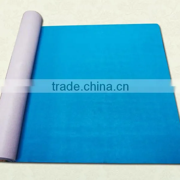 Custom Made Anti Slip PU Leather Top Nature Fiber Rubber Yoga Mat photo-3