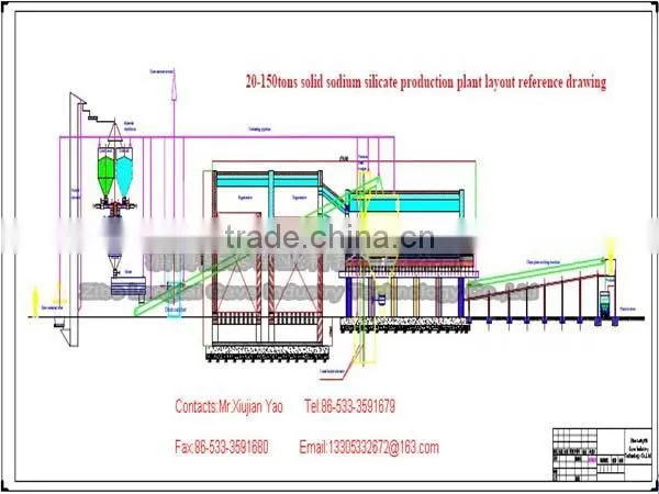 50000 Tons Per Year Horseshoe Flame Solid Sodium Silicate Production Machine