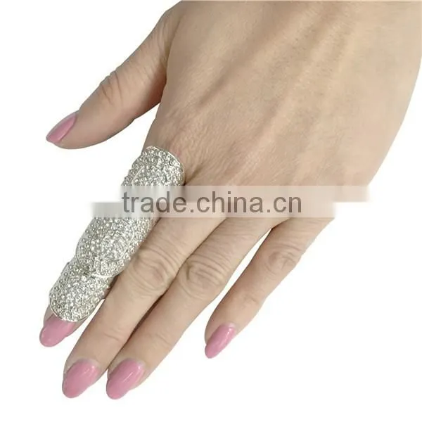 New Fashion Multiple Finger Stack Knuckle Band Crystal Set Hollow Out Knuckle Ring photo-6