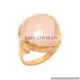 Natural Peach Chalcedony Gemstone Ring 2016