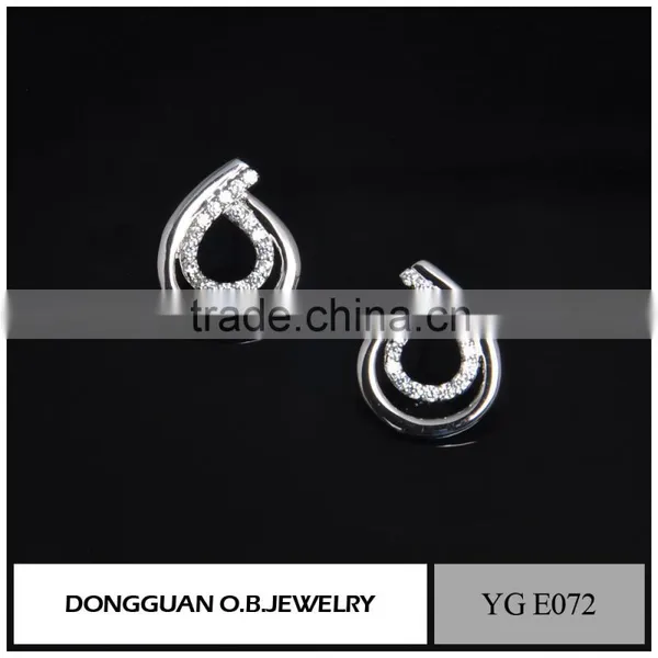 Fashion Diamond Shape Earring Without Stone for Grils Hot Selling Simple Earring photo-4