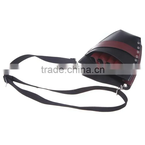 Popular Leather Barber Hairdressing Holster Pouch Scissor Bag Rivet Clips Holder Case With Waist Shoulder Belt photo-2
