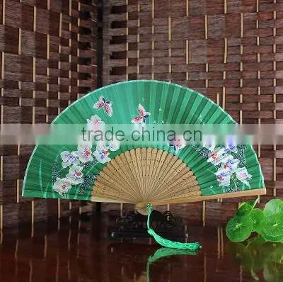 China Plastic Hand Fan/Embroidered/ Ladys Silk Dance Fan for Event Party Supplies photo-3