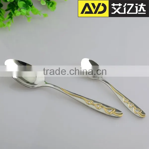 Spoon and Fork Set! Stainless Steel Gold Flatware photo-6