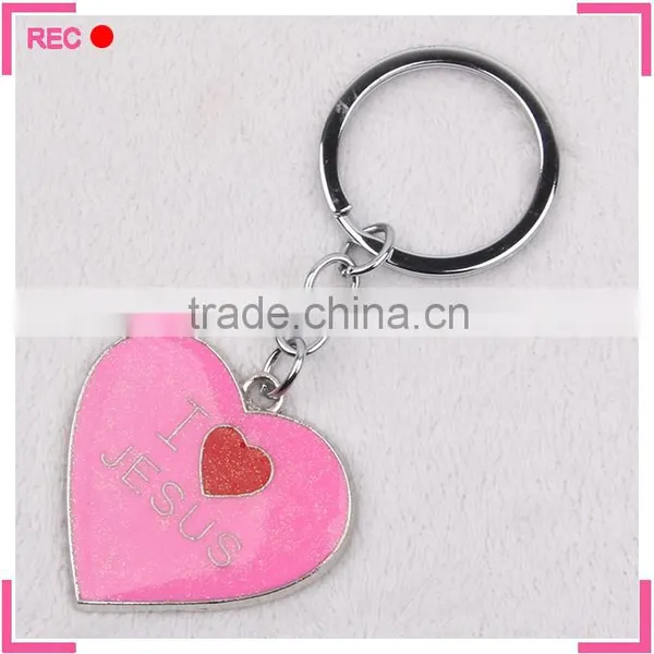 Customized car metal keychain, I love jesus new types of keychain