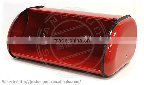 Red Color Coated Stianless Steel Bread Bin, Cookie Box photo-2