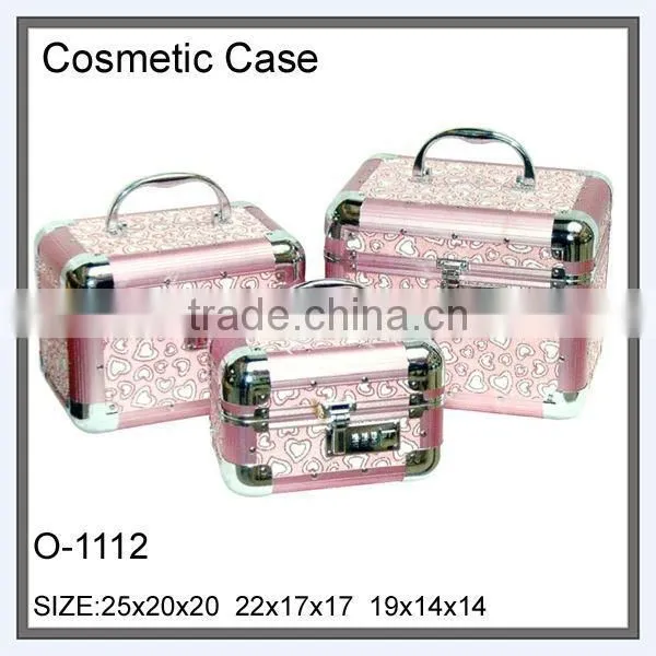 3pcs code lock cosmetic case plastic vanity case