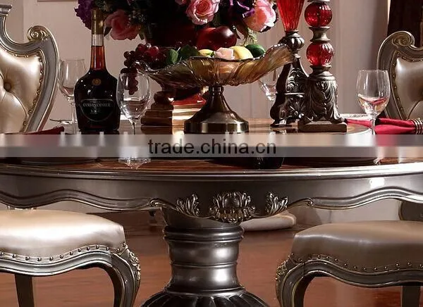 BISINI European Classic Dining Room Sets, Exquisite Carved Dining Table & Chairs Set, Round Dining Table and Chairs (BF01-ML017) photo-4
