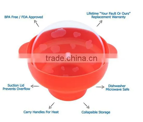 Collapsible Silicone Popcorn Popper,Microwaveable Silicone Popcorn Bucket photo-3