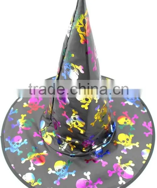 Halloween Costume Cobweb Skull Witch Hat photo-2