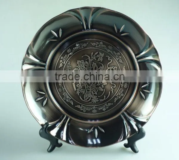 2015 Hot Selling Multi Size Stainless Steel Decorative Flower Plate, Dinner Round Plate With3 Clour photo-2