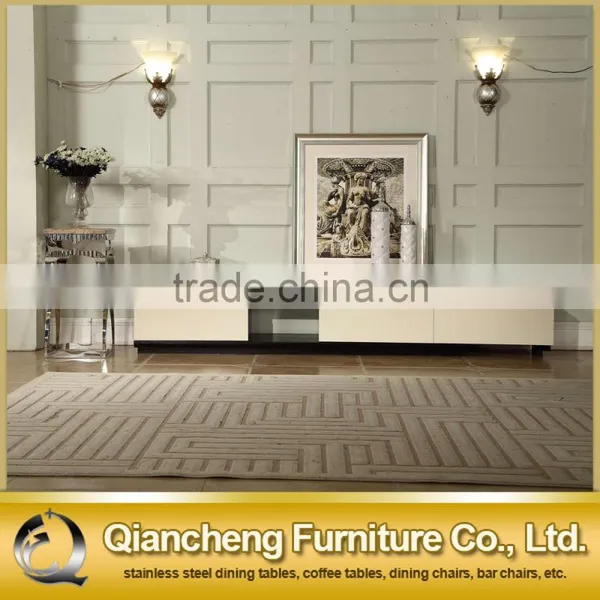 Metal Remote Controlled tv Stand With White Lacquer Wooden Drawer photo-3