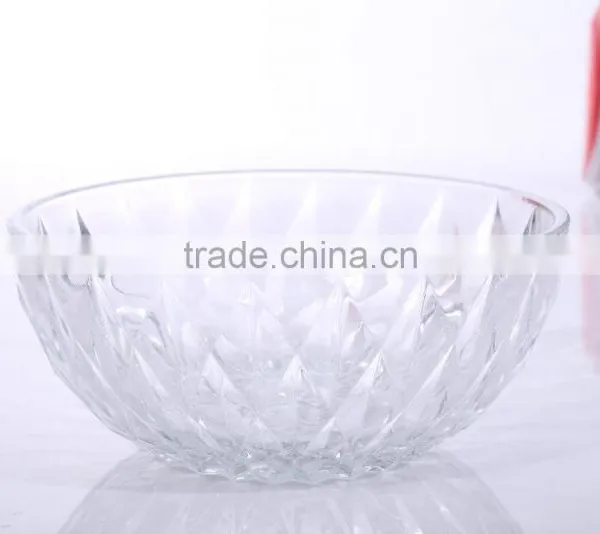 Set 5 Engraving Large Clear Decorative Glass Salad Bowls photo-2