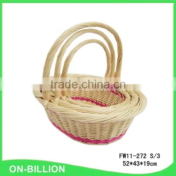 Large Oval Natural Wicker Tote Basket for Food Storage photo-5