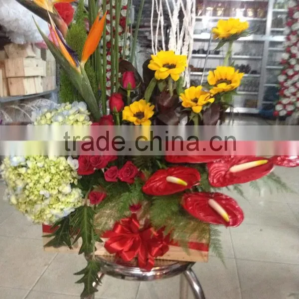 Hot Sale Fashion Waterproof Artificial Flower Bas photo-4