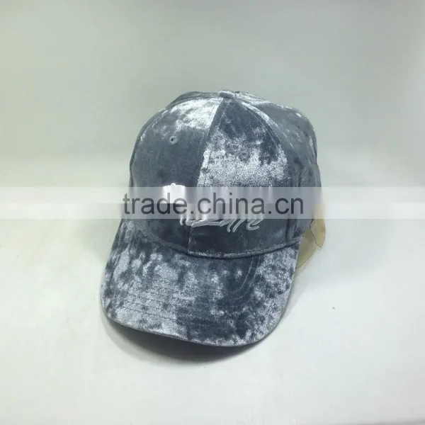 100% Velvet Fabric Baseball Caps Custom Color photo-3