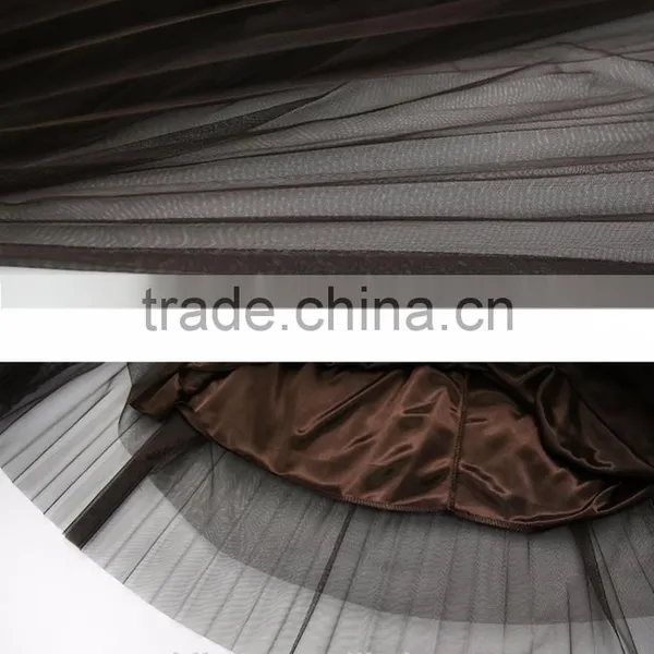 2016 Customized Manufacture Fashionable Wholesale Women's Plain Color Chiffon Double Layer Ladies Skirt photo-6