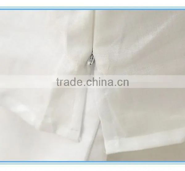 Wholesale Linen Suits 3 Pieces Pants Suits Woman Church Suits With Embroidery Cutwork Design photo-4
