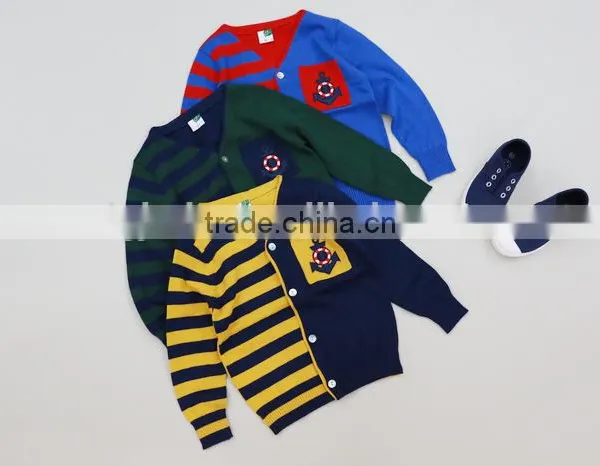 Kids Autumn Long Sleeve Knitting Patterns Children Cardigan photo-3