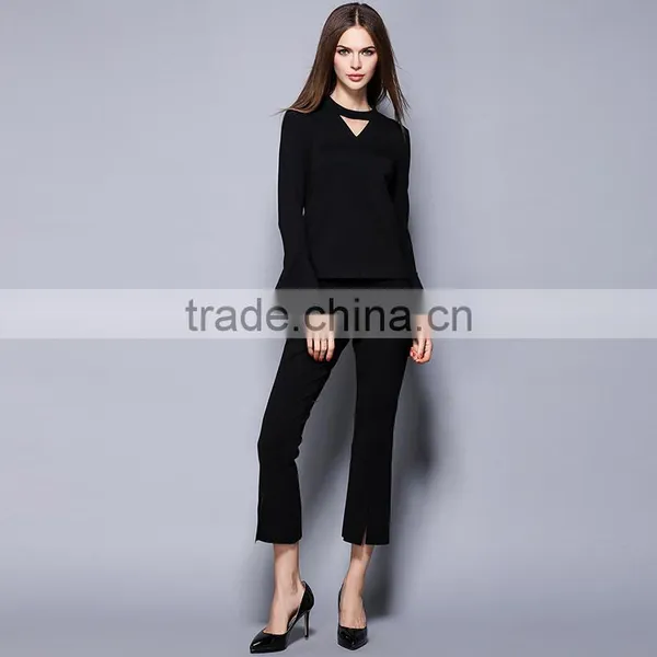 The New Style Two Pieces Women Autumn Casual Suit Blouse & Pant Plus Size Woman Suit photo-3