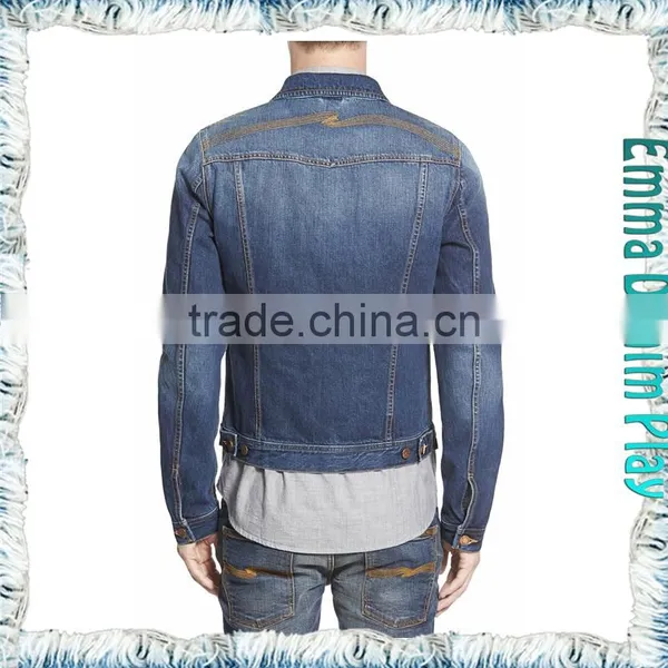 Vogue Blue Men's Fashion Trend Denim Jackets Short Jean Coat photo-3