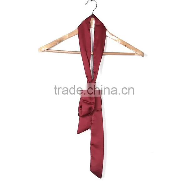 Polyester Multifunction Skinny Scarf Wine Red Choker photo-2