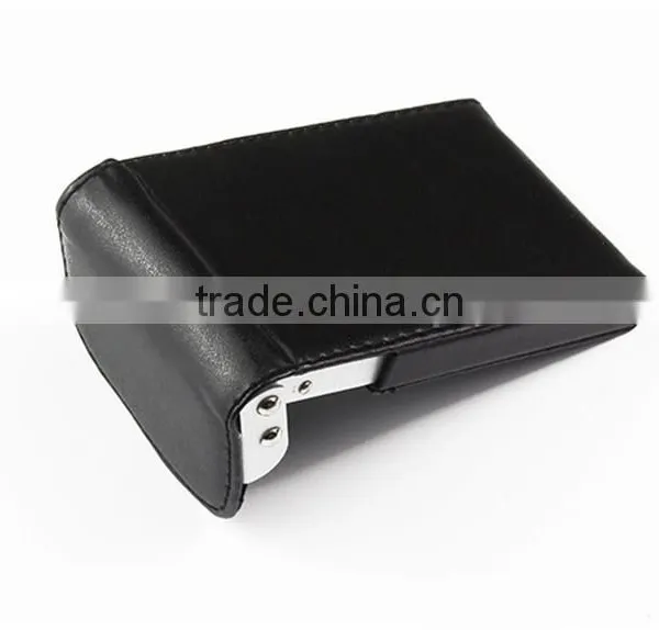 Leather Business Credit Card Holder Case Black Upright Leather Name Credit Business Card Case Holder photo-4