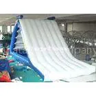 Triangle Inflatable Water Slide With Ladder For Water Parks White And Blue