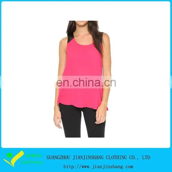 Loose Fit Color Combnation Womens Polyester Breathable Yoga Blank Tank Top