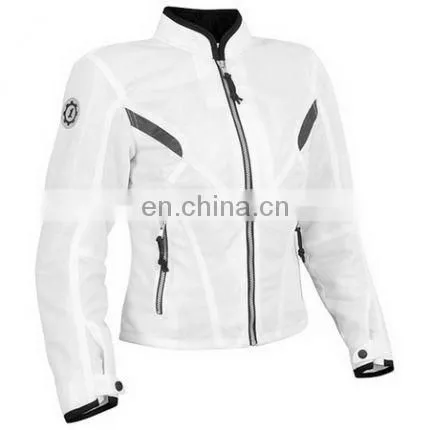 Ladies Armoured Waterproof Cordura Motorbike Jacket White