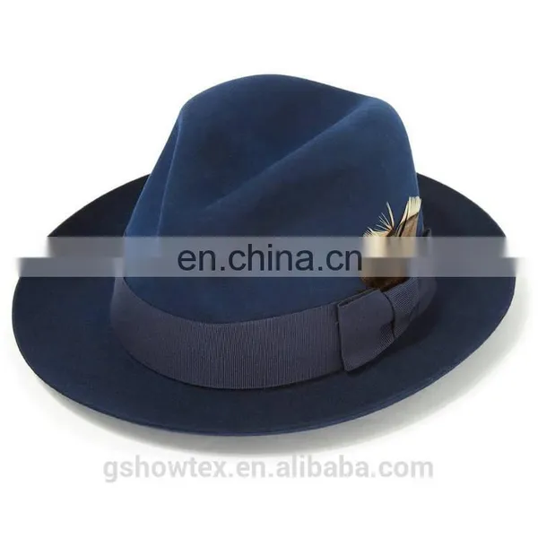 Stylish Unisex Inkblue Germany Oktoberfest Felt Hats With Solid Bowknot