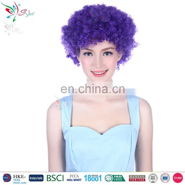 Cheap Wholesale Soccer Fans Synthetic Wig Carnival Party Football Fan Wig photo-4