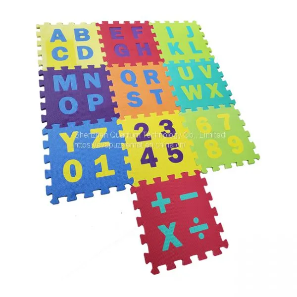 QT MAT Non-toxic Odorless 12in x 12in EVA Alphabets & Numbers Jigsaw Puzzle Mat photo-3