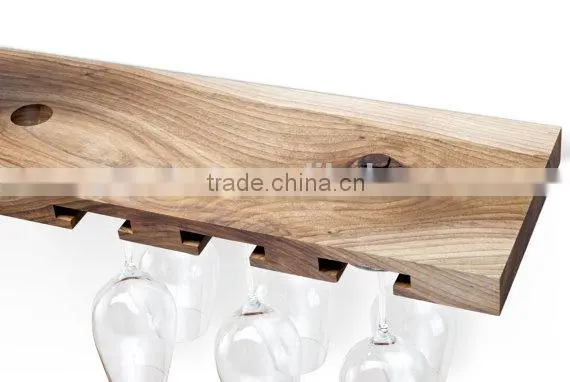 Custom Made Solid Wooden Wine Holder With Wine Glasses photo-5
