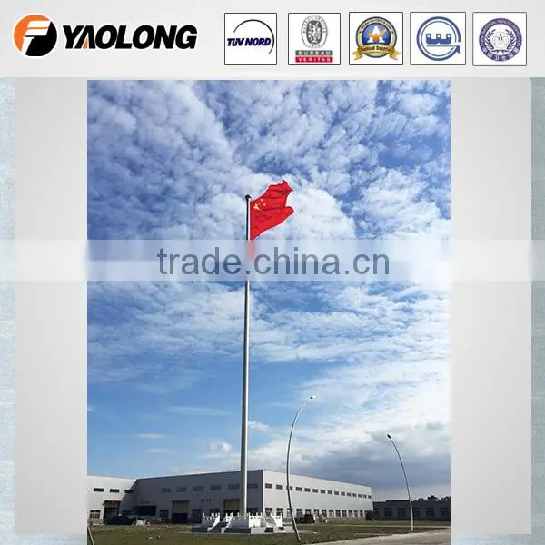 60M Conical Stainless Steel Flag Pole for National Flags / Sports Games / Hotel / School