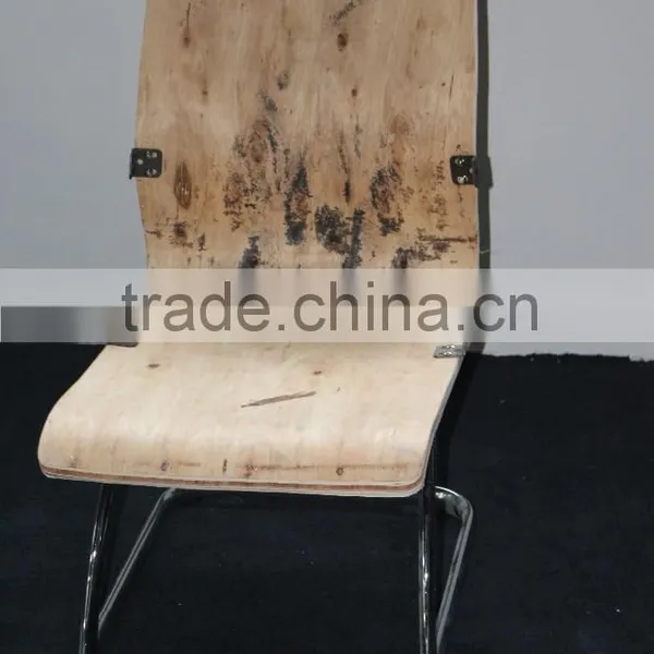 H880 Office Chair Plating Chair Frame With Wood Back photo-4