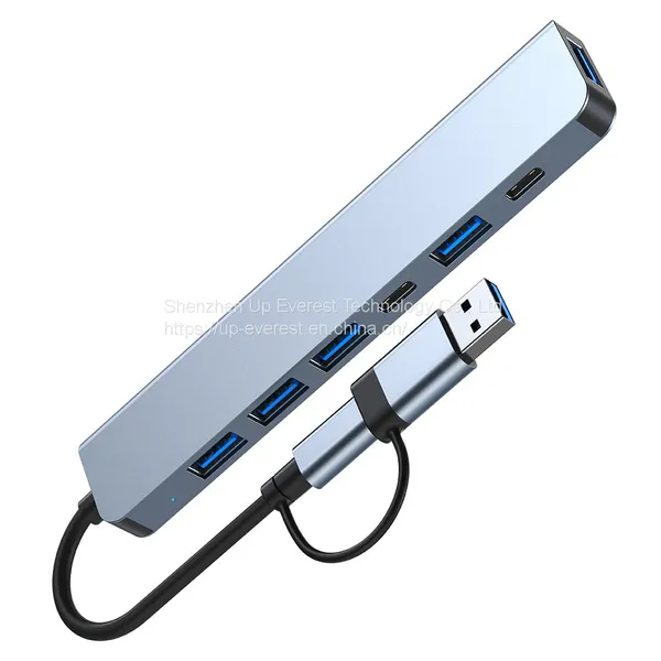 Cheap Price Aluminum 7 in 1 USB Hub USB 3.0*1+USB 2.0*4+USB-C*1+PD*1 USB Hub photo-3